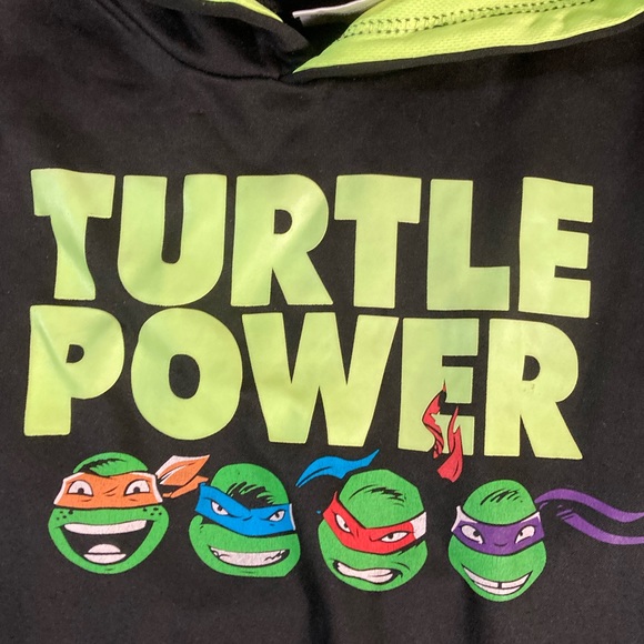 Teenage Mutant Ninja Turtles Nickelodeon Kid’s Black/Lime Hoodie Size 2XL (18) - Picture 2 of 7